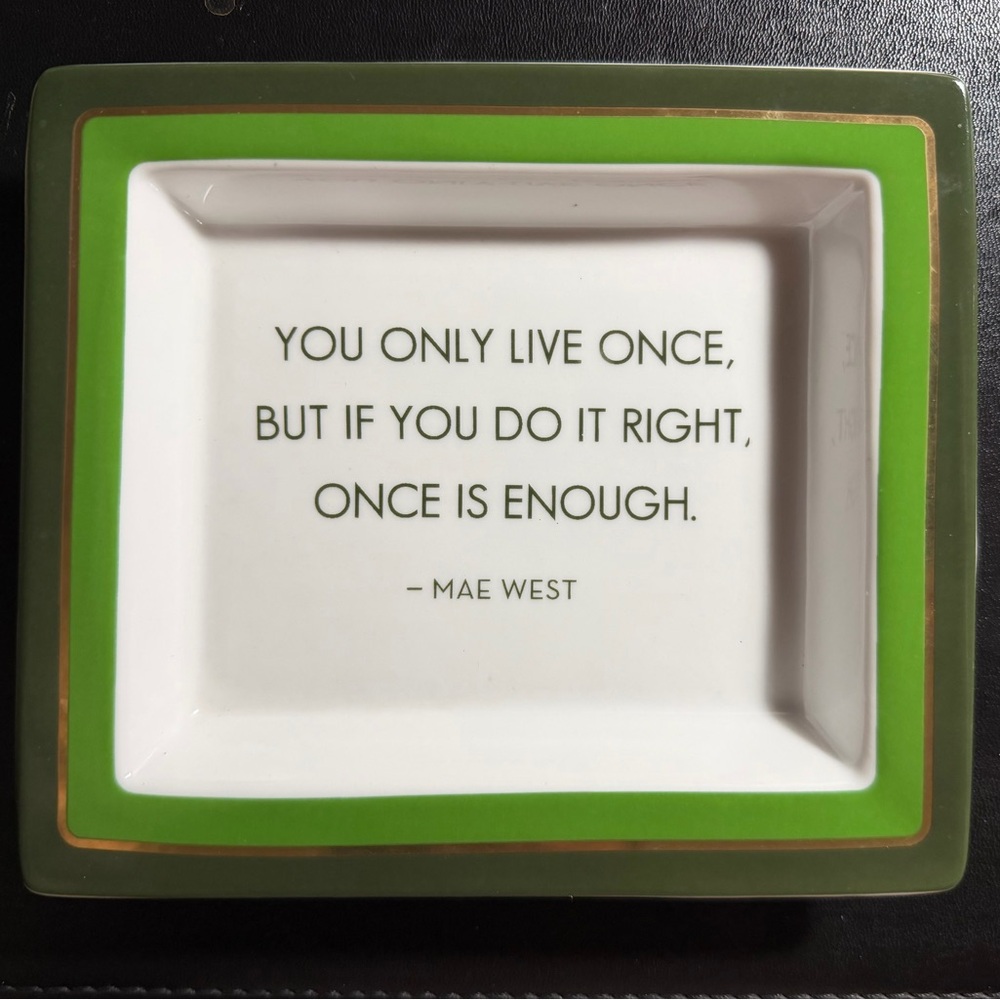 Two’s Company Porcelain Jewelry/Trinket Mae West Quote Dish
